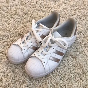 Rose gold Adidas Superstars